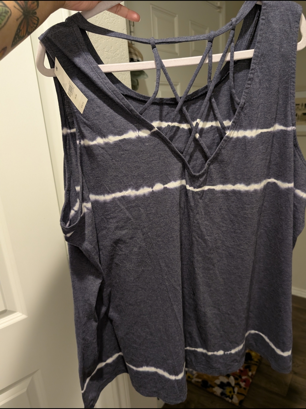 Livi Active Navy Tie-Dye 'Resting Gym Face' Muscle Tank - Picture 3 of 5